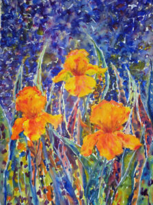 Iris Mosaic — 22" x 32" watercolor, $2,500