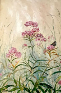 Swamp Milkweed and Monarch Butterfly — 36" x 24" oil on canvas, $3,500