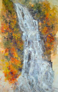The Power of Water  — 25" x 40" mixed media on collaged handmade paper, $3,500