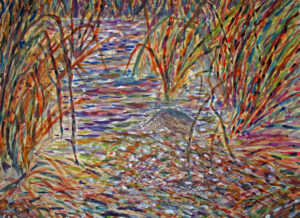 The Reed Pond — 32" x 22" watercolor, $2,500