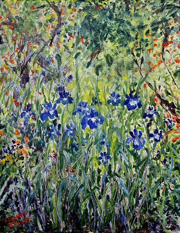 The Garden At Permanent Camp – 14" x 18" oil on canvas, $1,800