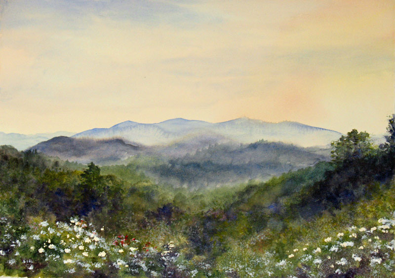 Mile High In The Smokies – 30" x 22" watercolor, $2,500