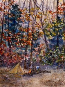 Kephart At Camp – 24" x 18" watercolor, $6,000