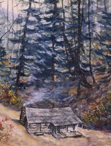 Kephart's Cabin on Hazel Creek – 24" x 18" watercolor, $6,000